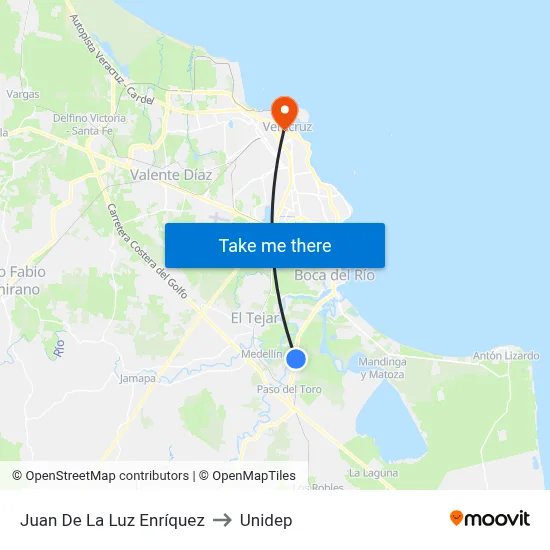 Juan De La Luz Enríquez to Unidep map