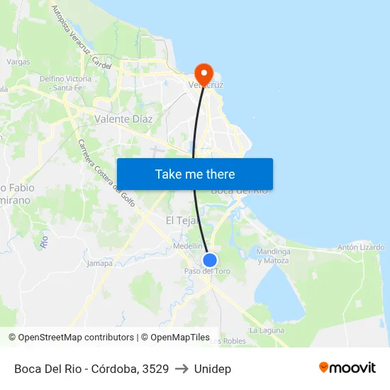Boca Del Rio - Córdoba, 3529 to Unidep map