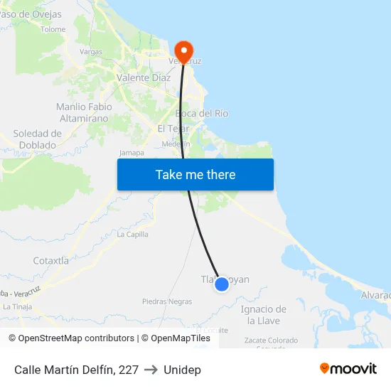 Calle Martín Delfín, 227 to Unidep map