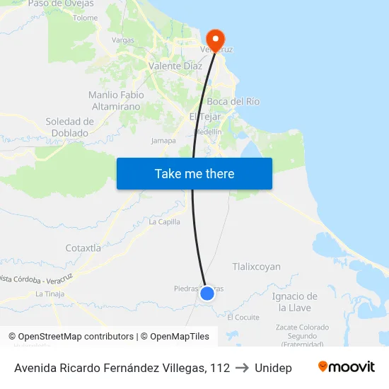 Avenida Ricardo Fernández Villegas, 112 to Unidep map