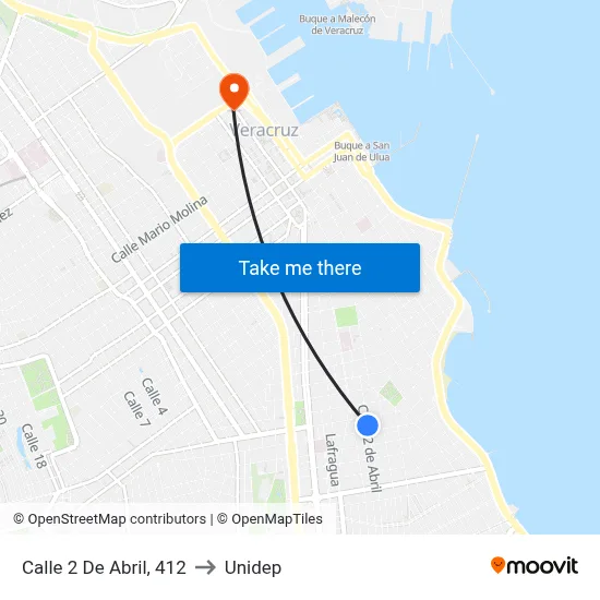 Calle 2 De Abril, 412 to Unidep map