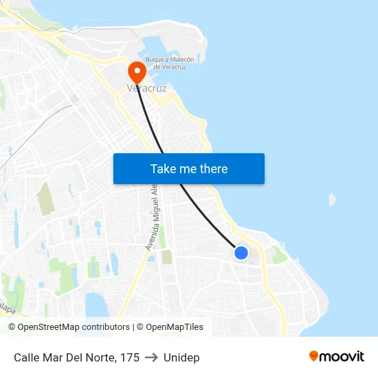 Calle Mar Del Norte, 175 to Unidep map