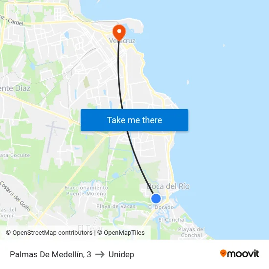 Palmas De Medellín, 3 to Unidep map