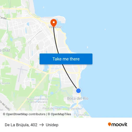 De La Brújula, 402 to Unidep map
