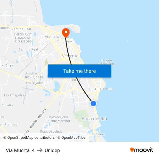 Via Muerta, 4 to Unidep map