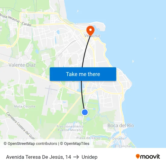 Avenida Teresa De Jesús, 14 to Unidep map
