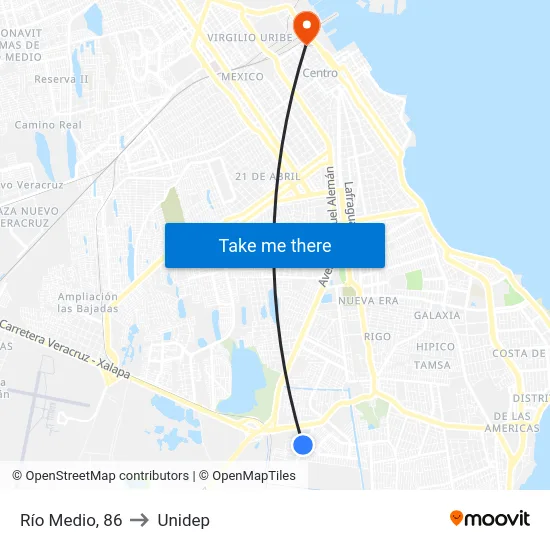 Río Medio, 86 to Unidep map