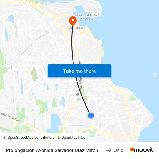 Prolongación Avenida Salvador Díaz Mirón 4751 to Unidep map