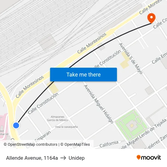 Allende Avenue, 1164a to Unidep map
