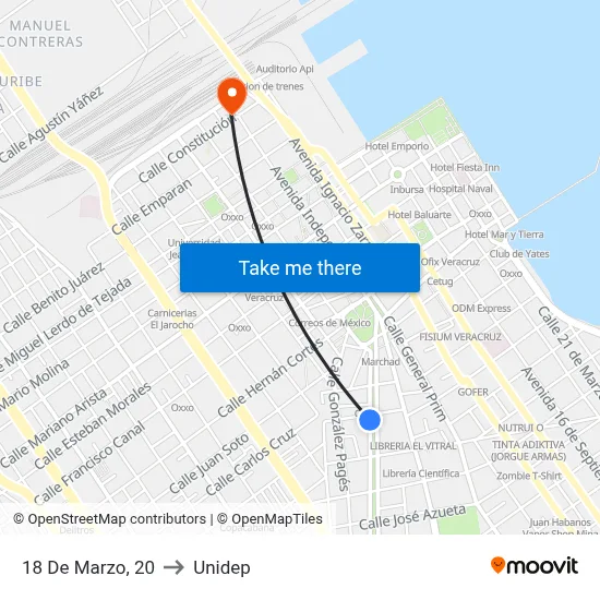 18 De Marzo, 20 to Unidep map