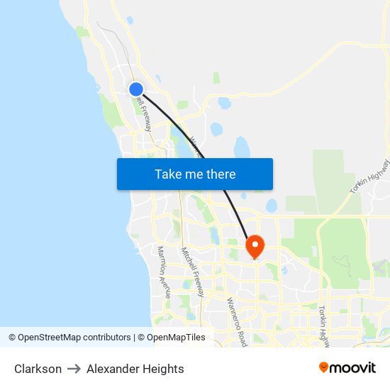 Clarkson to Alexander Heights map