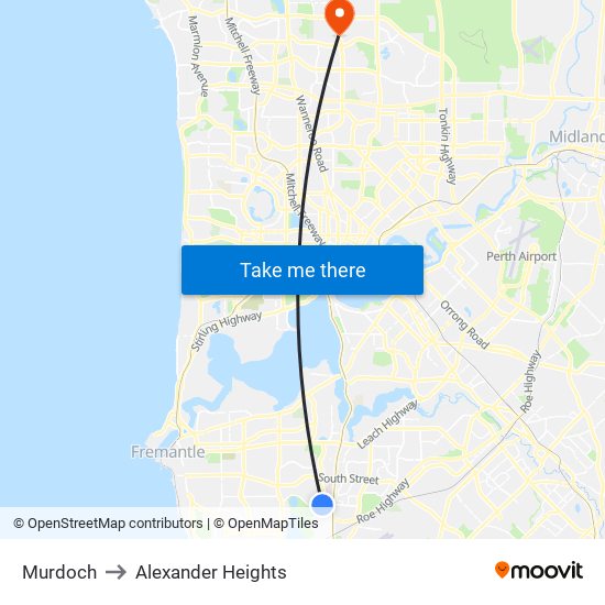 Murdoch to Alexander Heights map