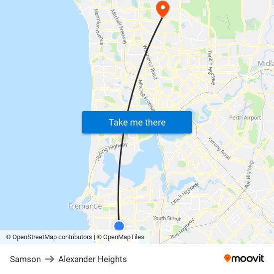 Samson to Alexander Heights map