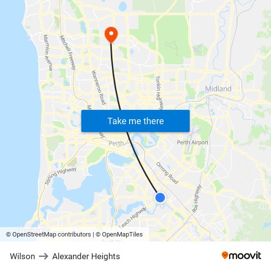 Wilson to Alexander Heights map