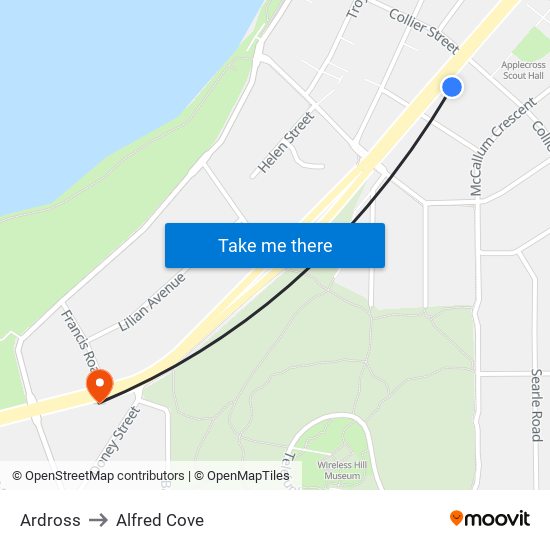 Ardross to Alfred Cove map