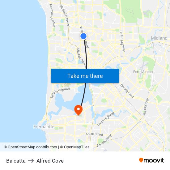 Balcatta to Alfred Cove map