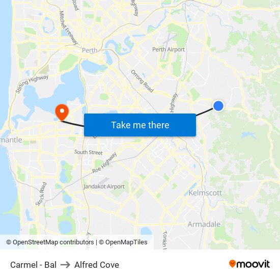Carmel - Bal to Alfred Cove map