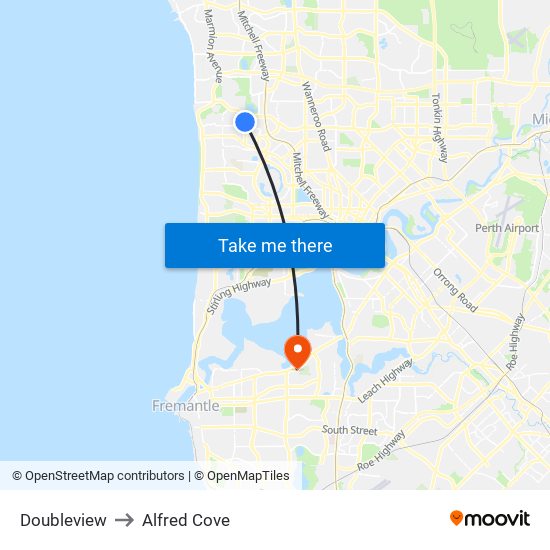 Doubleview to Alfred Cove map