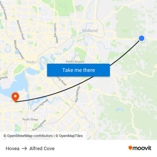 Hovea to Alfred Cove map