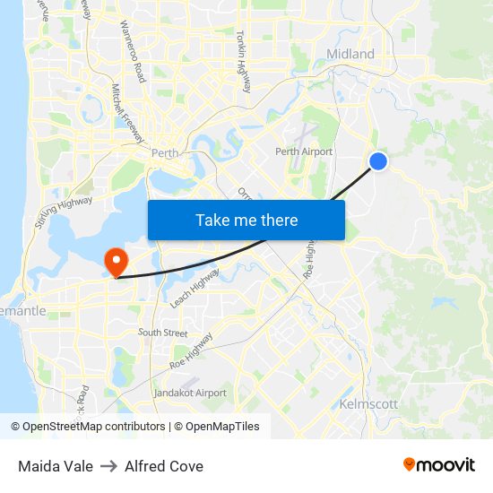 Maida Vale to Alfred Cove map