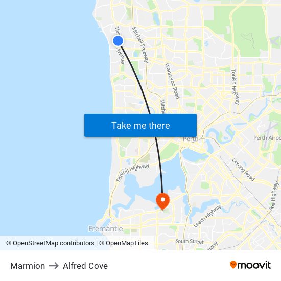 Marmion to Alfred Cove map