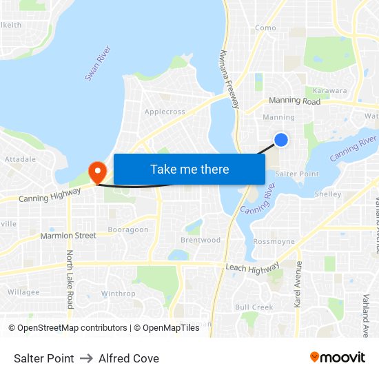 Salter Point to Alfred Cove map