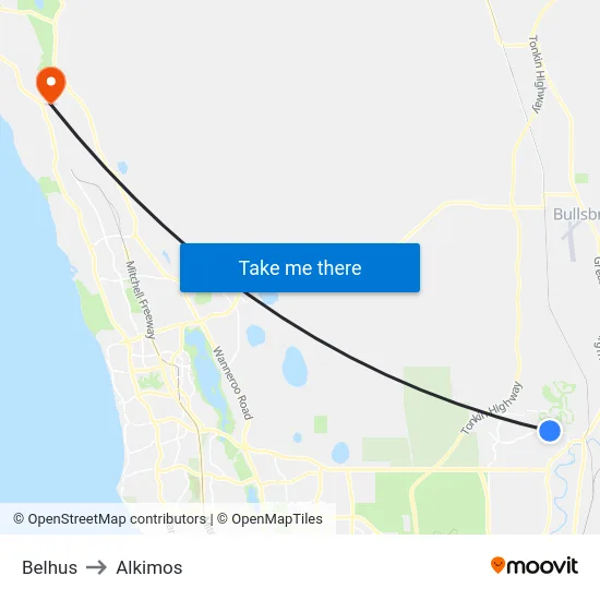 Belhus to Alkimos map