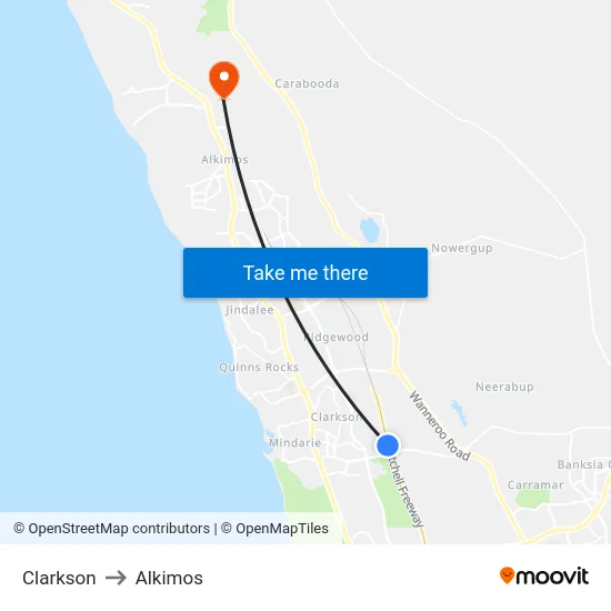 Clarkson to Alkimos map