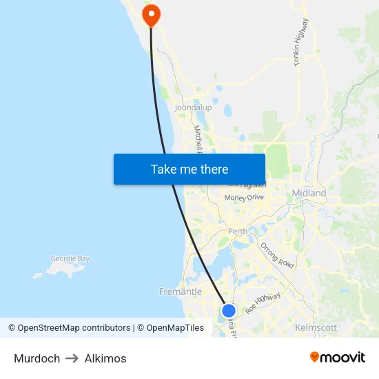 Murdoch to Alkimos map