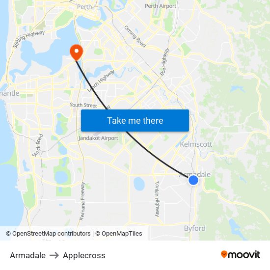 Armadale to Applecross map