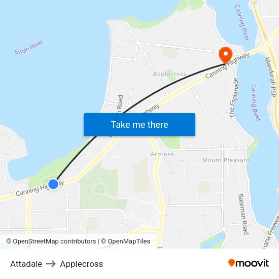 Attadale to Applecross map
