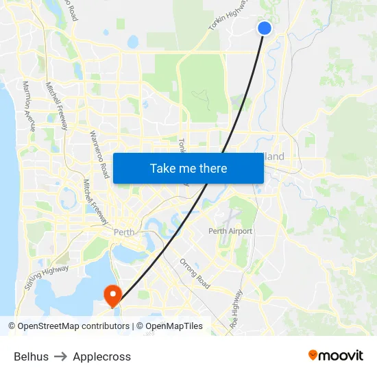 Belhus to Applecross map