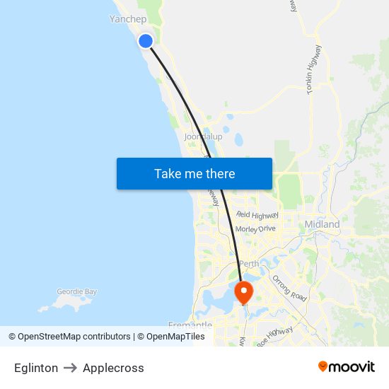 Eglinton to Applecross map