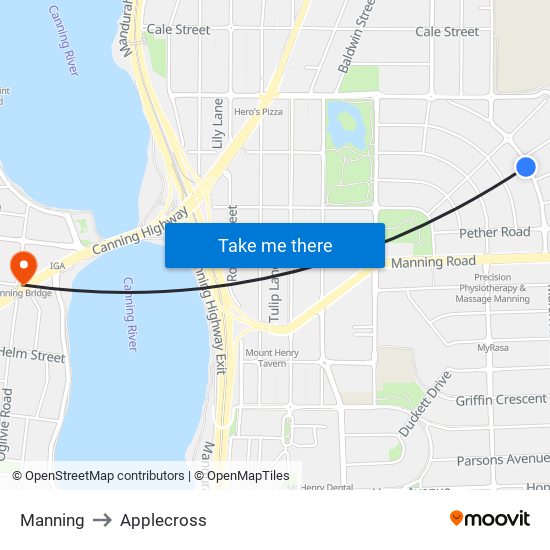 Manning to Applecross map