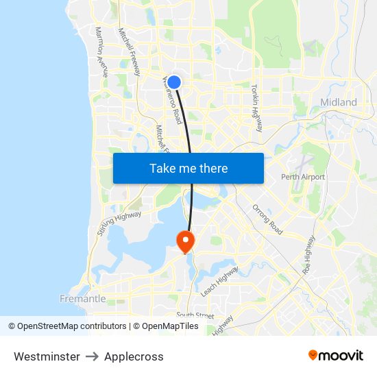 Westminster to Applecross map