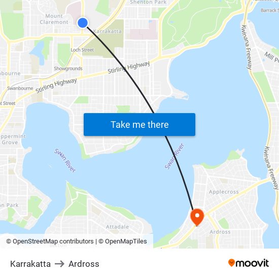 Karrakatta to Ardross map