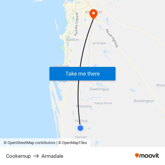 Cookernup to Armadale map