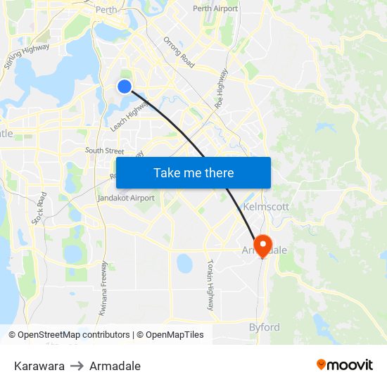 Karawara to Armadale map