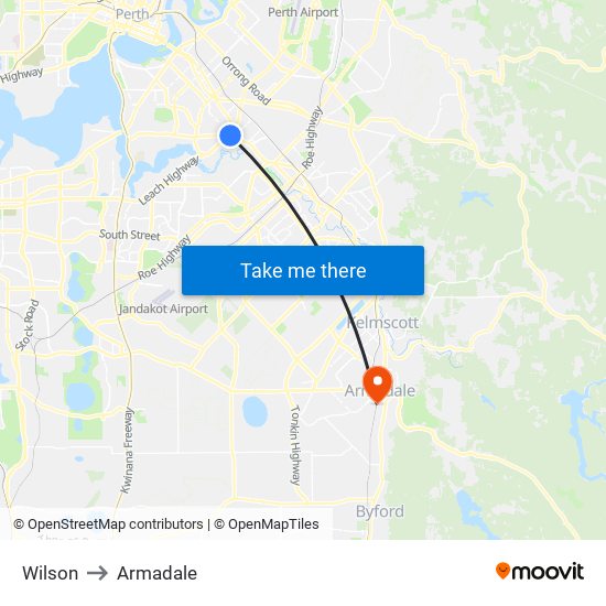 Wilson to Armadale map