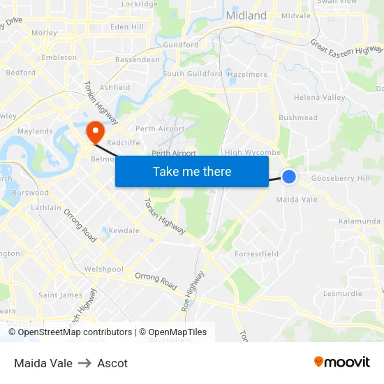 Maida Vale to Ascot map