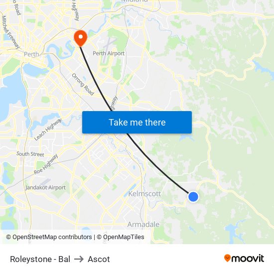 Roleystone - Bal to Ascot map