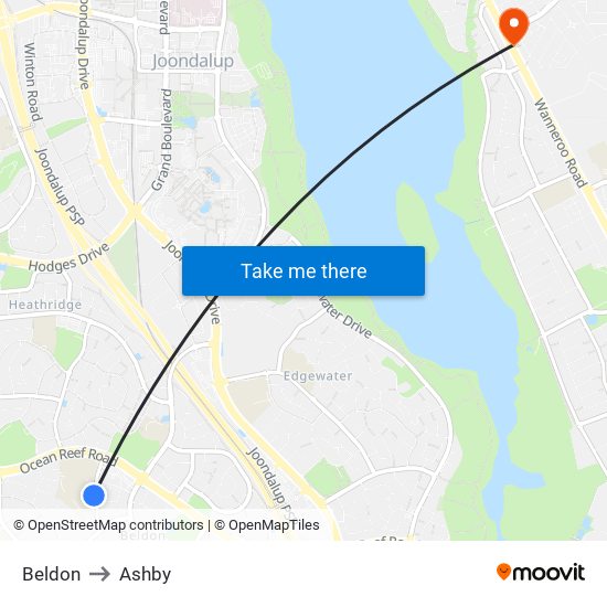 Beldon to Ashby map