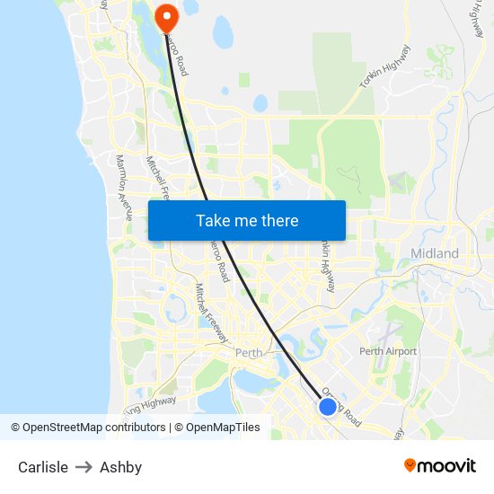 Carlisle to Ashby map