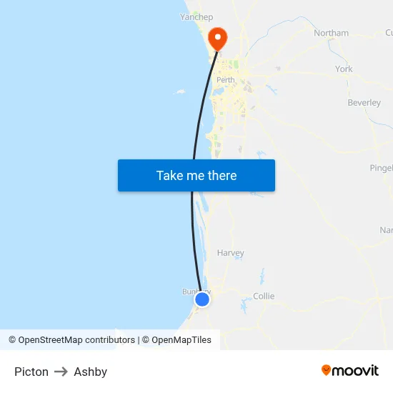 Picton to Ashby map