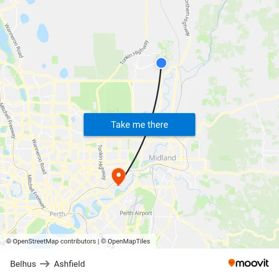 Belhus to Ashfield map