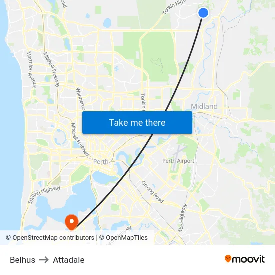 Belhus to Attadale map