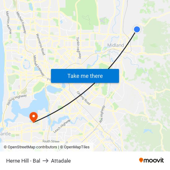 Herne Hill - Bal to Attadale map