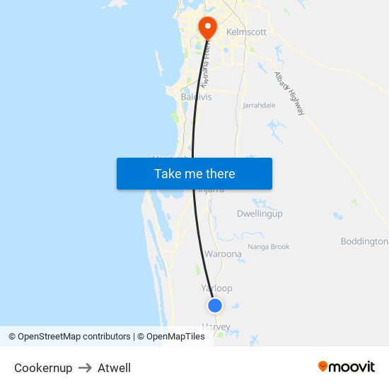 Cookernup to Atwell map