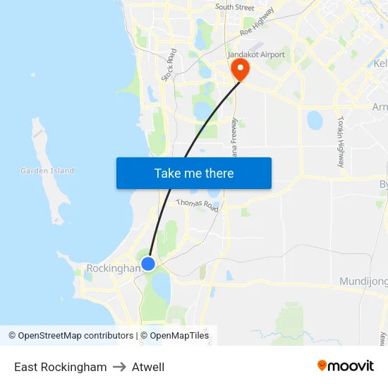 East Rockingham to Atwell map