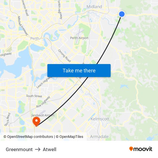 Greenmount to Atwell map